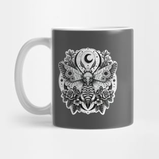 Moth with moon Dark academia cottagecore style clothing Mug